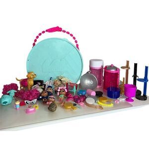 Large L.O.L. Surprise Bundle Dolls Pet Accessories Hair Cups Including Lg Case